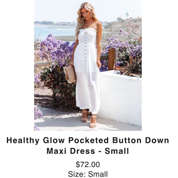 Vici Healthy Glow Pocketed Button Down Maxi Dress - Picture 3 of 7